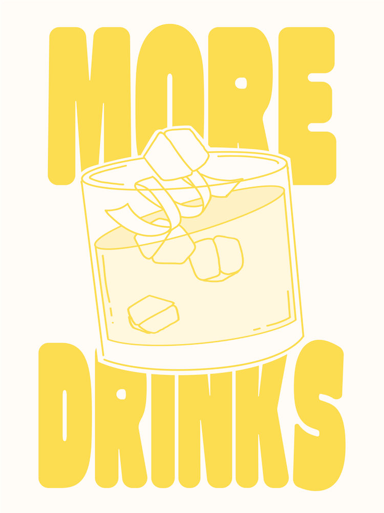 PLUS DE BOISSONS - Jaune
