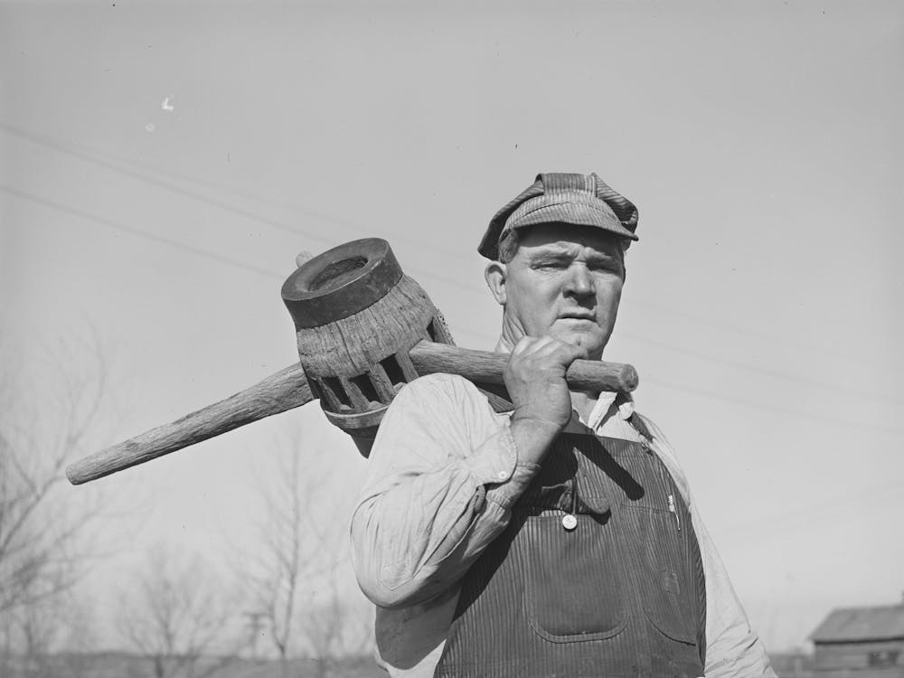 Blacksmith With Wagon Wheel Hub And Spokes, Depew, Oklahoma By Russell Lee