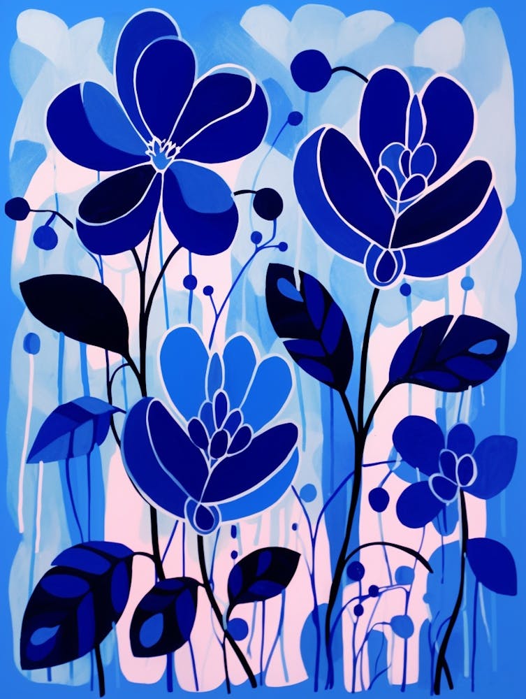 Blue Flower Illustration Bleeding Heart Dicentra 3