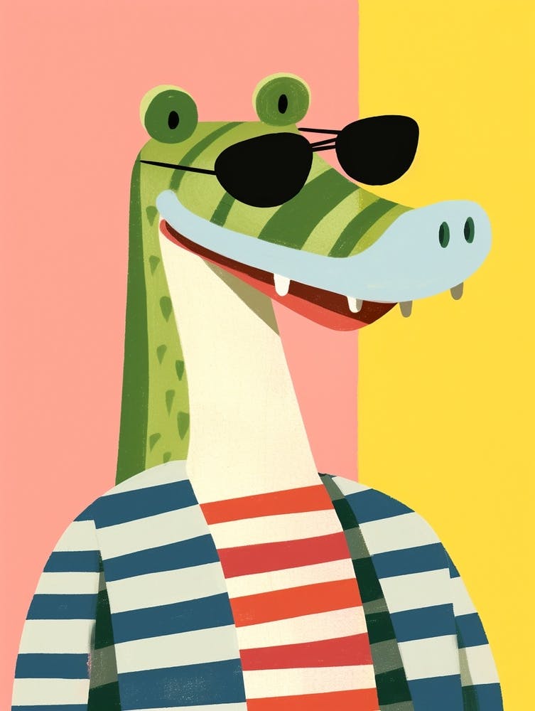 Little Crocodile 3 Wearing Sunglasses