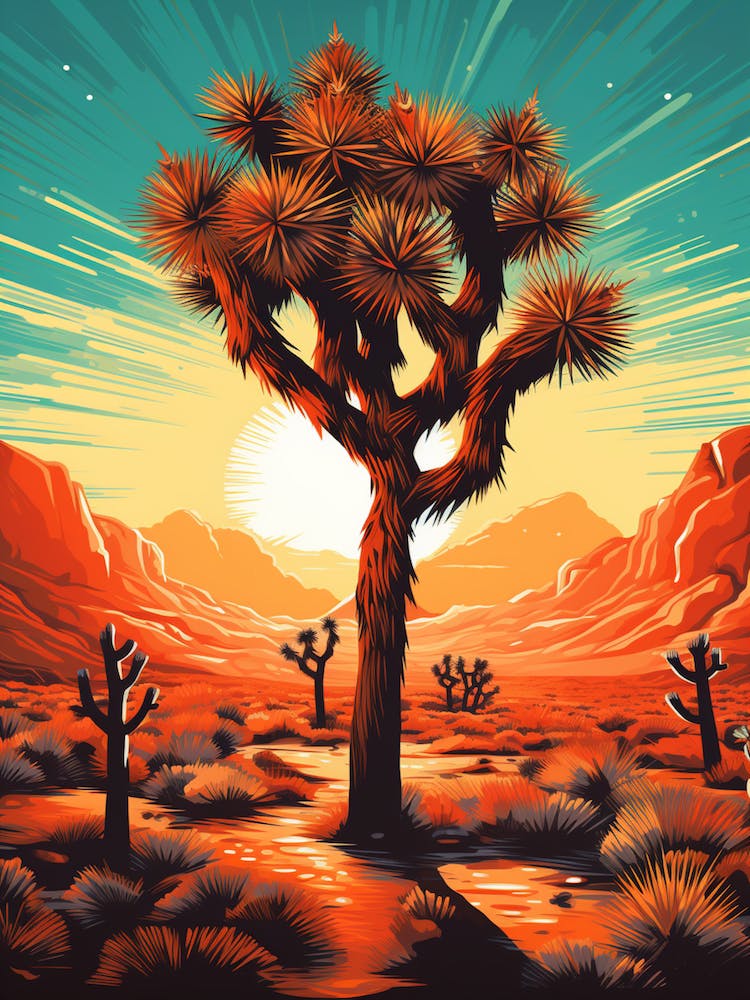 Silver Torch Joshua Tre In Retro Illustration Style (3)