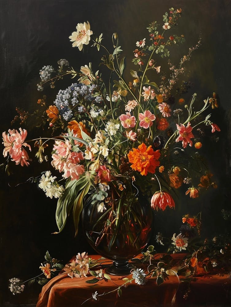 Baroque Floral Still Life Everlasting Flowers 2