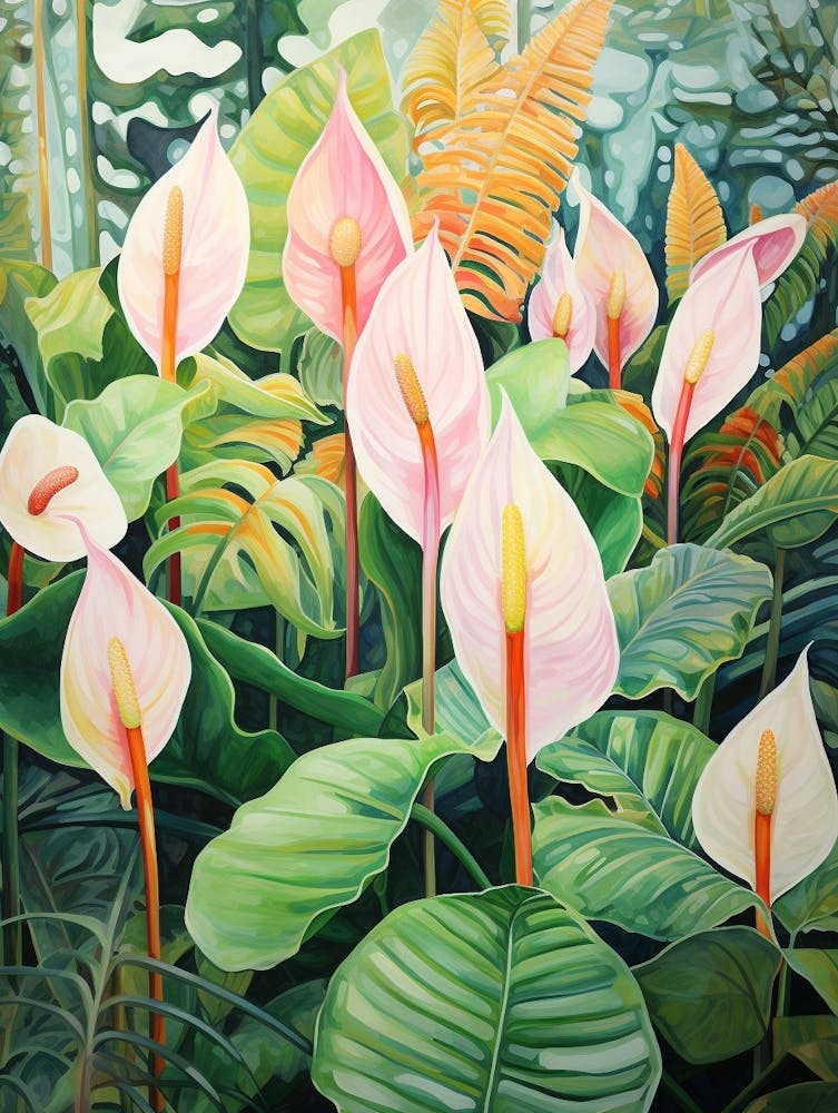 Tropical Plant Painting Peace Lily 3
