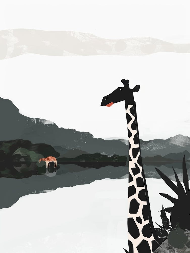 Giraffe By The Water