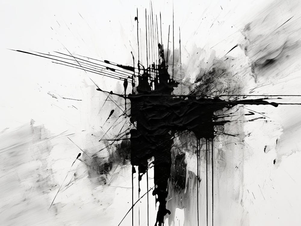 Disintegration Abstract Black And White 7