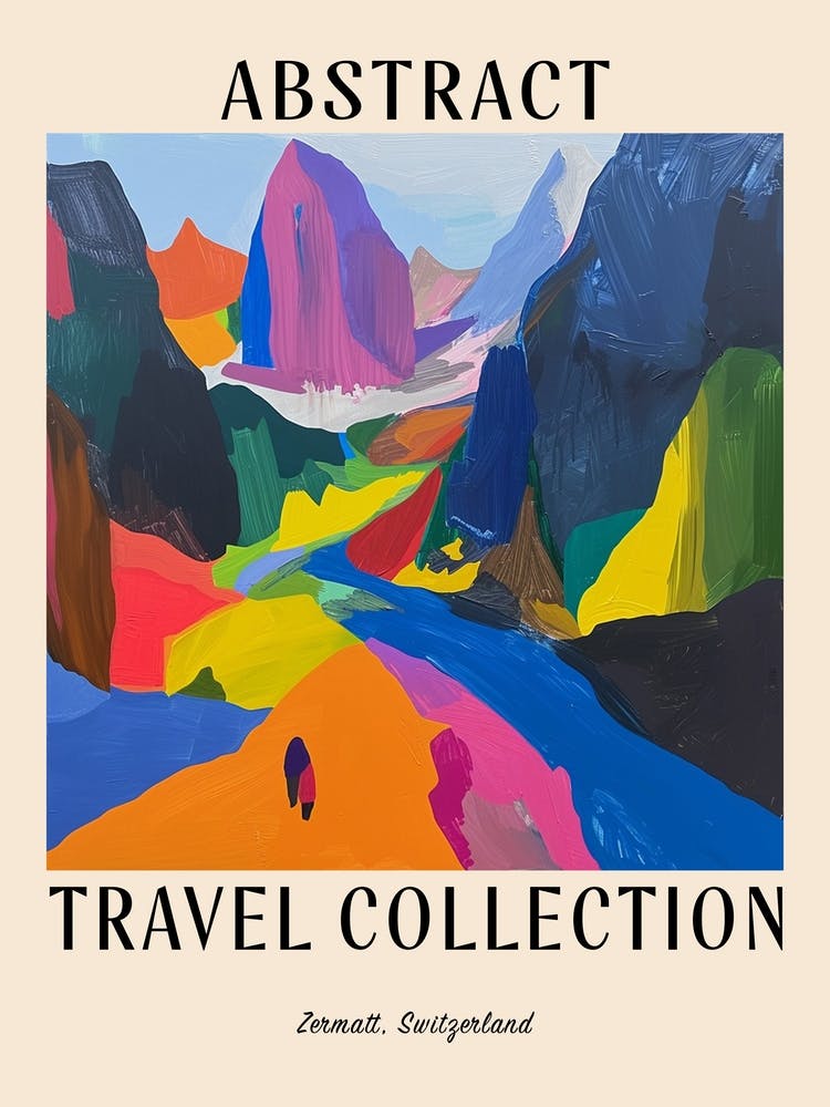 Abstract Travel Collection Poster Zermatt Switzerland 4