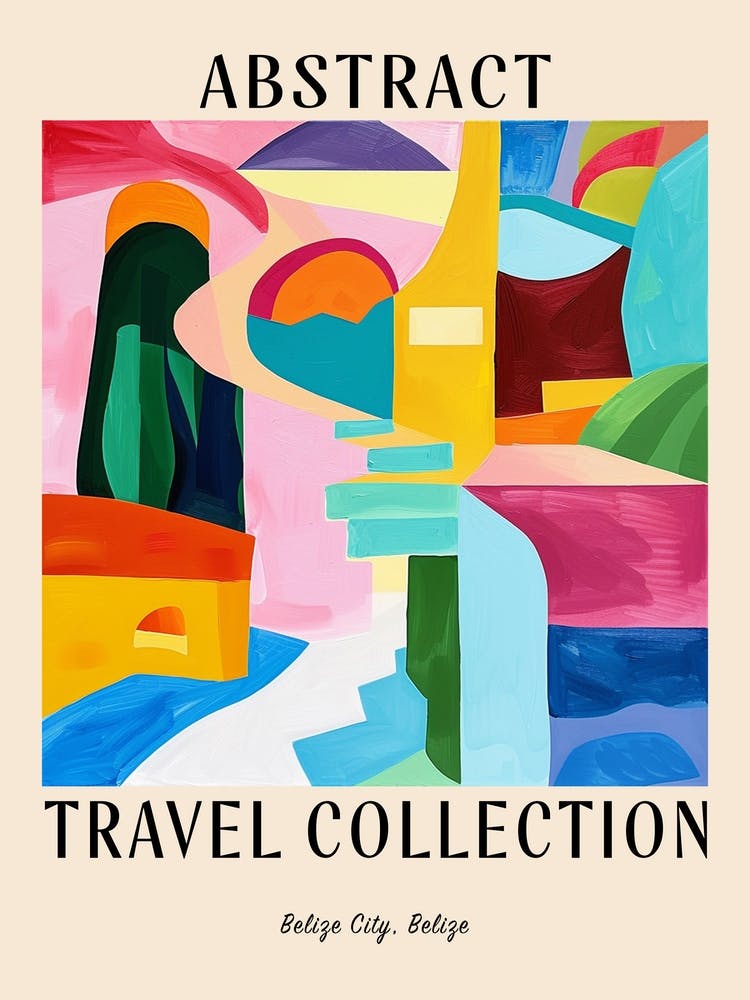 Abstract Travel Collection Poster Belize City Belize 7