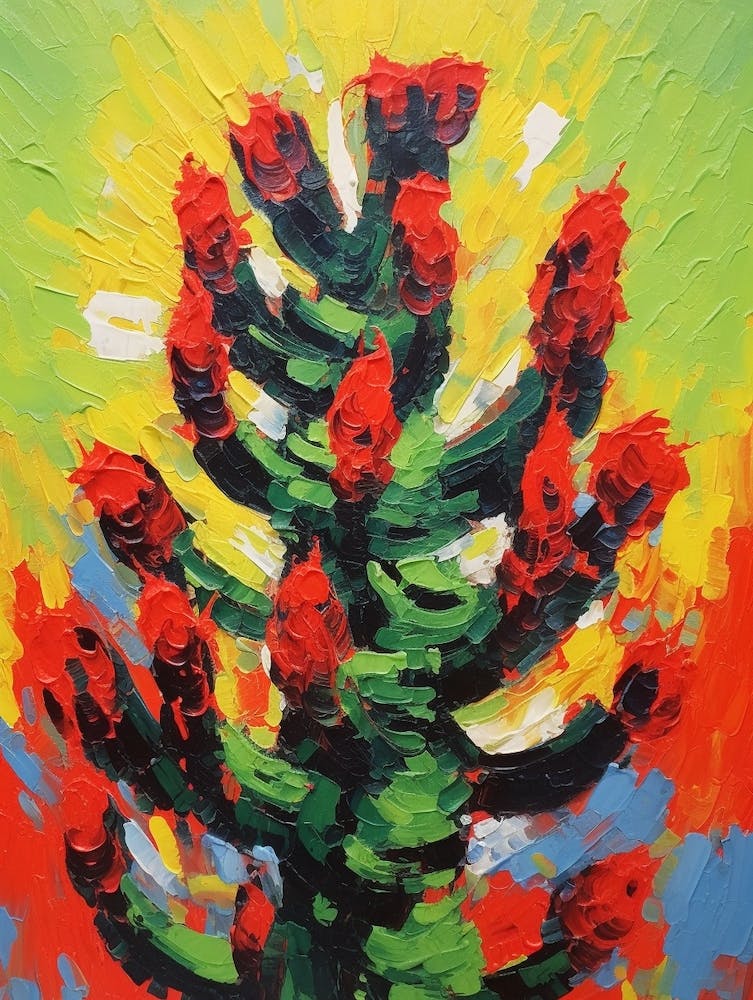 Cactus Painting Crown Of Thorns 2