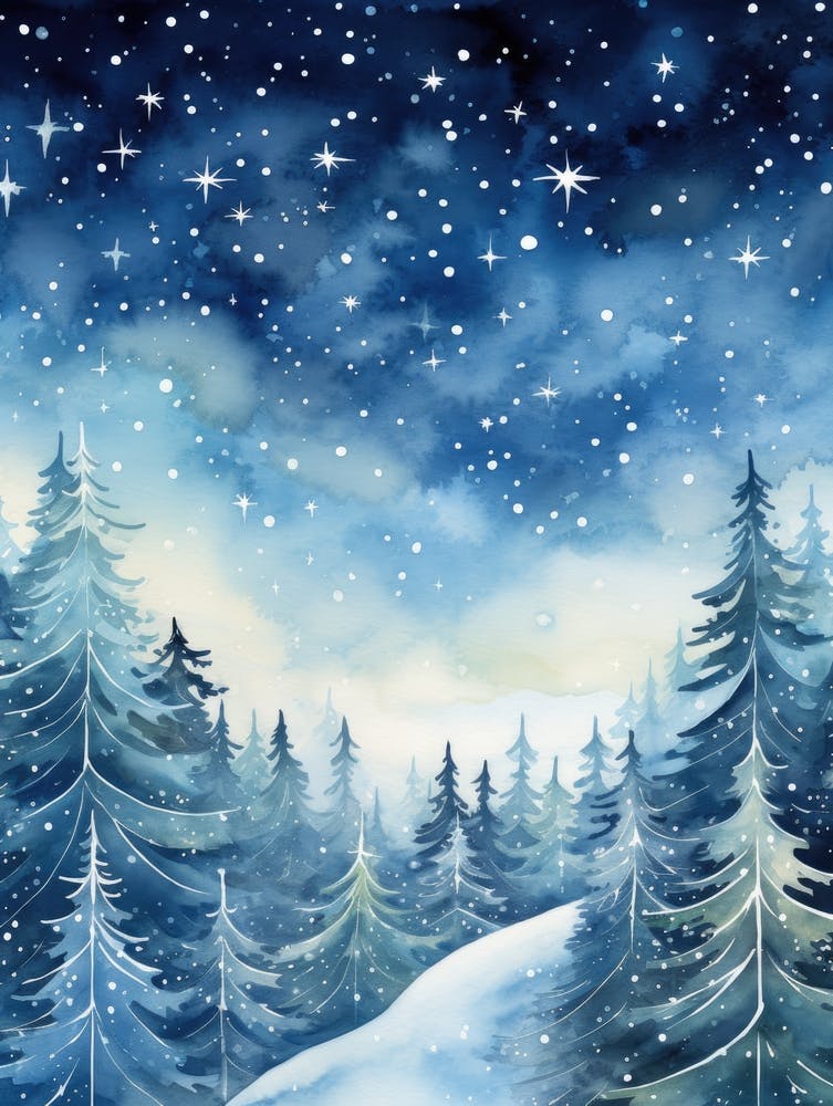 Winter Landscape Watercolor Painting 7