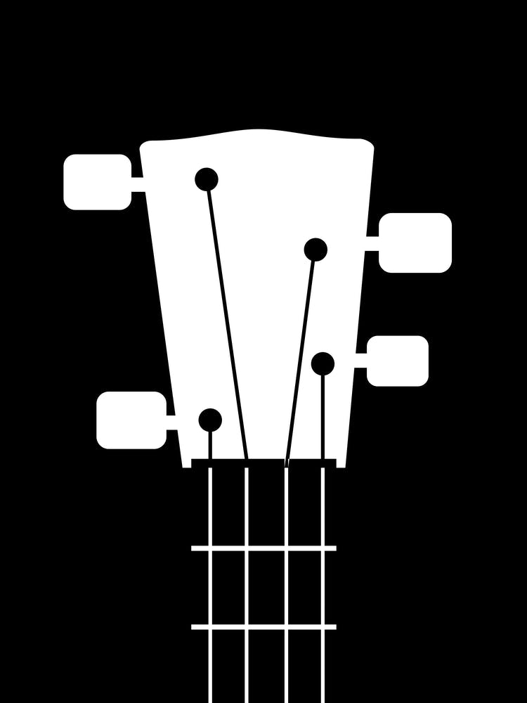 Ukulele Head Black and White