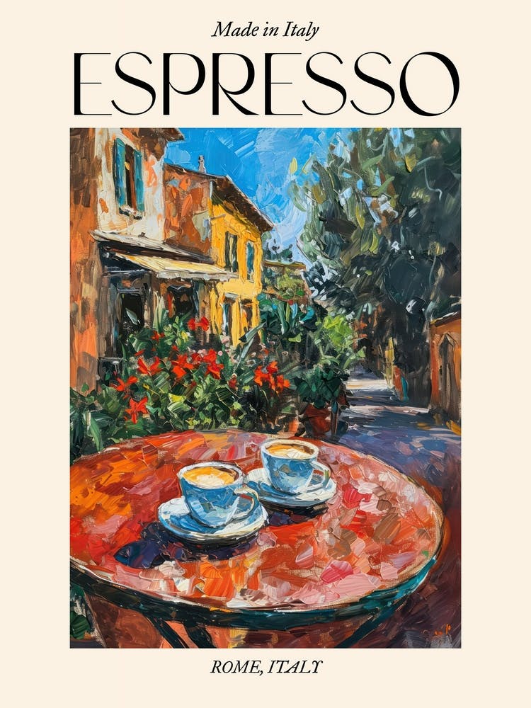Rome Espresso Made In Italy 7 Poster