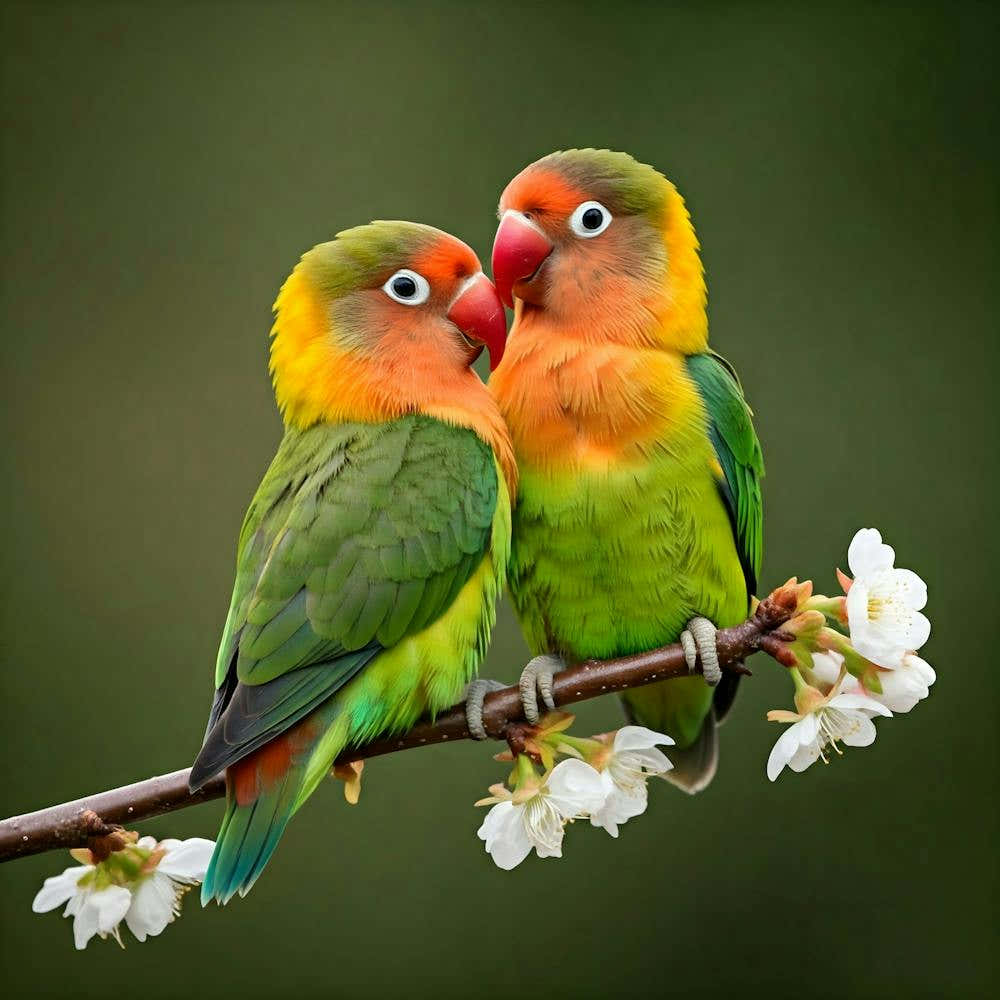 Love Birds On A Branch