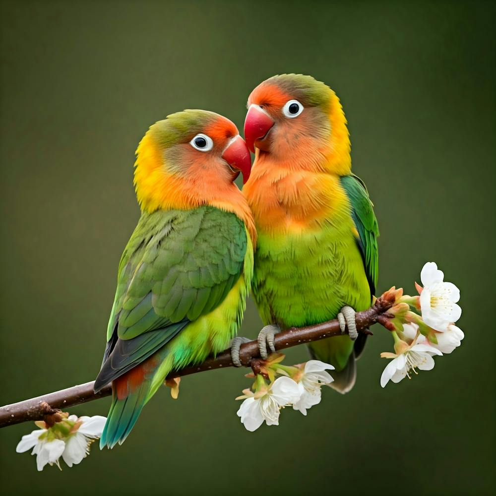 Love Birds On A Branch
