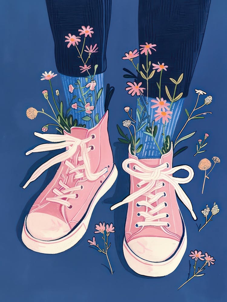 Pinke Schuhe und Wildblumen 8