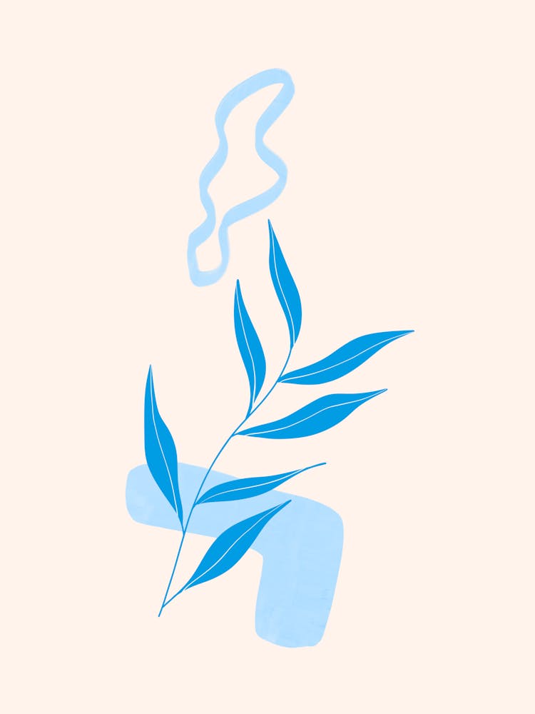Blue Leaf Illustration