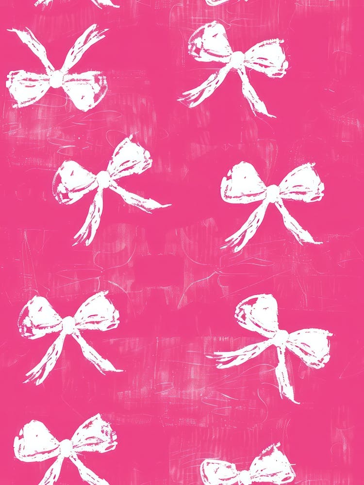 Pink And White Bows 3 Pattern