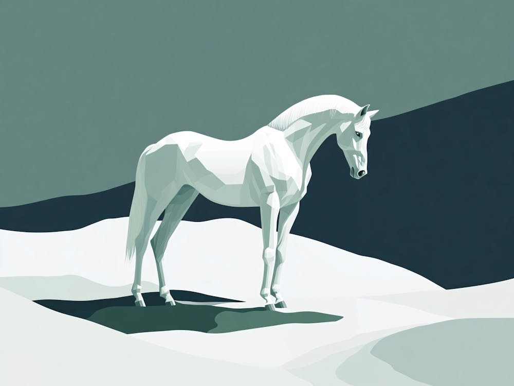 White Horse In The Snow