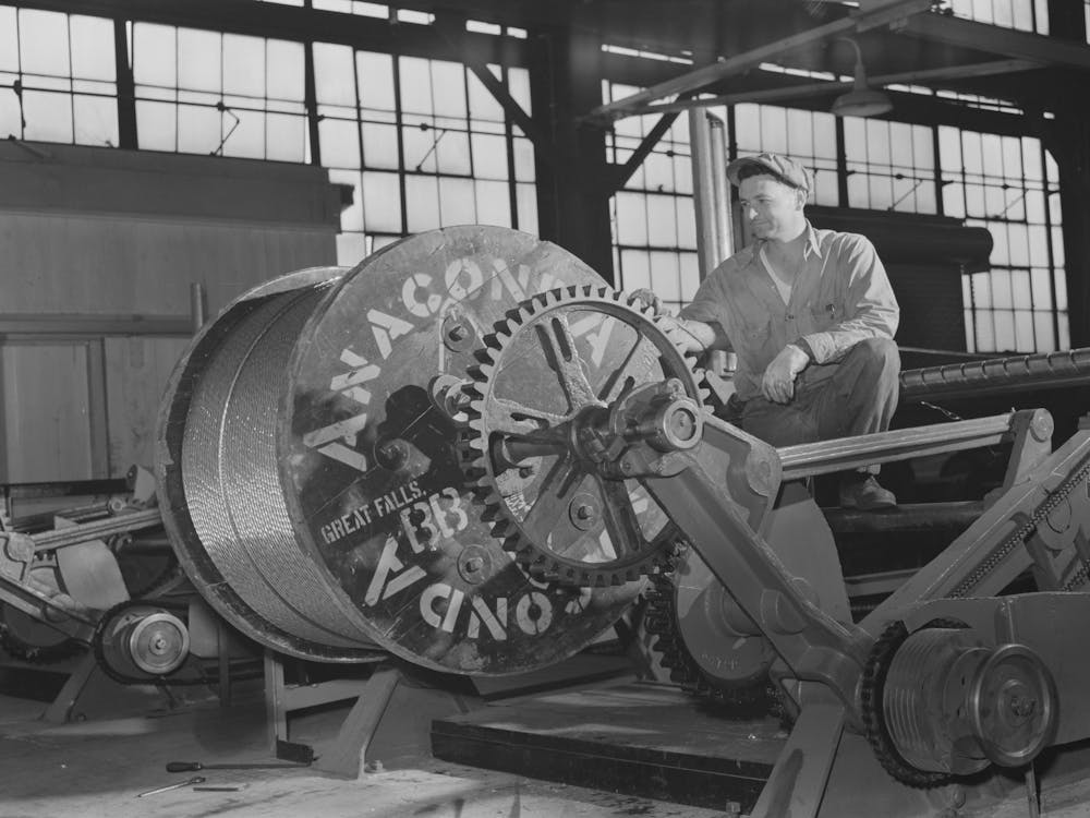 Great Falls, Montana, Anaconda Wire And Cable Company, Reel Of Hollow Conductor Cable At End Of Stranding
