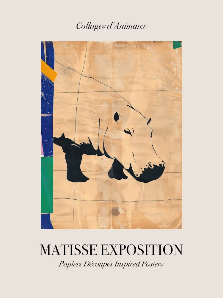 Hippopotamus 1 Matisse Inspired Exposition Animals Poster