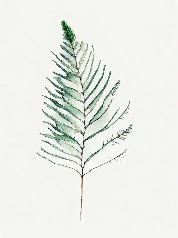 Douglas Fir Needle Leaf Minimalist Watercolour 2