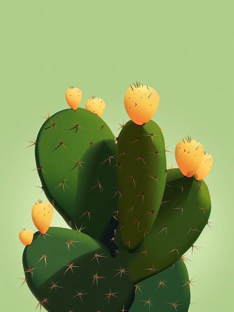 Prickly Pear Cactus Illustration 4