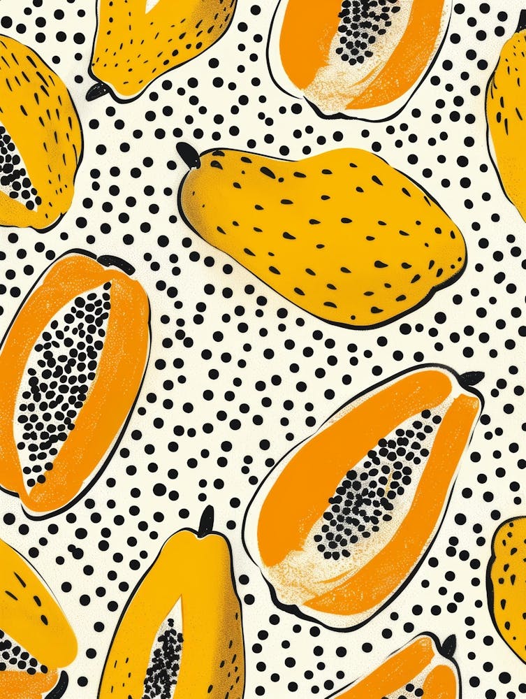 Seamless Pattern With Papayas 2