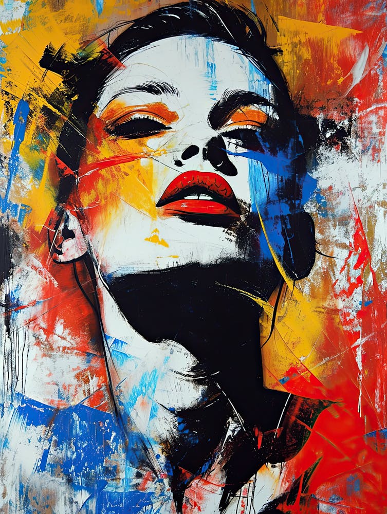 Woman With Red Lipstick, Pop Art 3