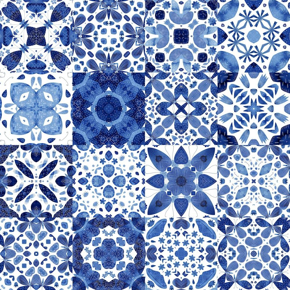 Blue And White Mediterranean Tiles