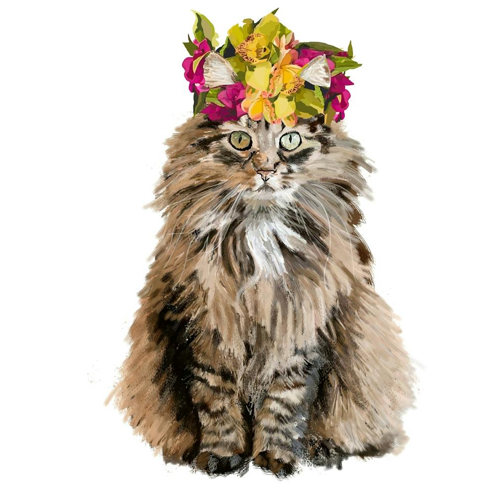 Cat With Flower Crown