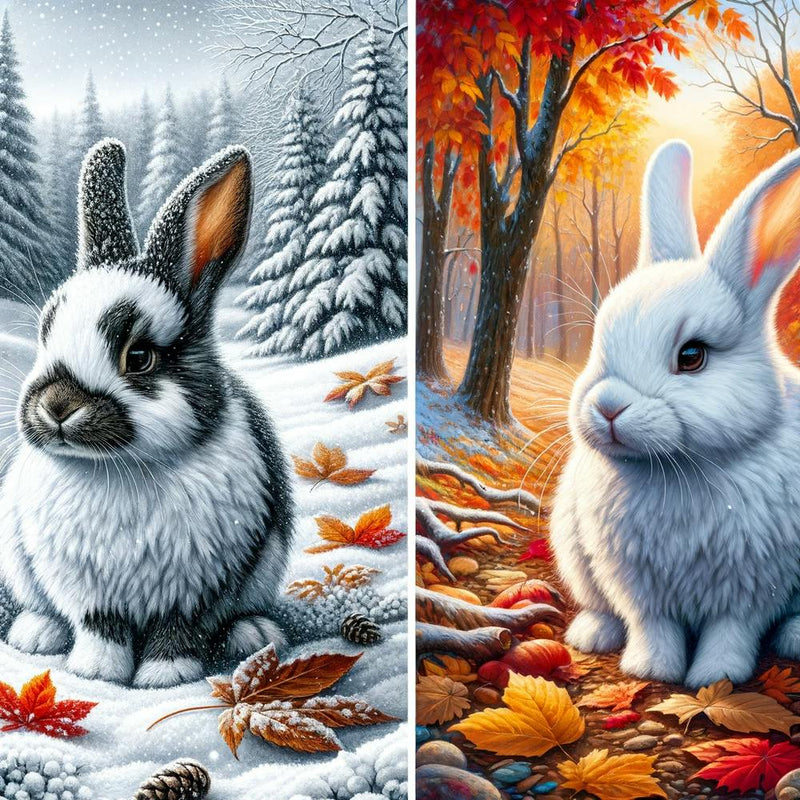 Rabbits In The Snow