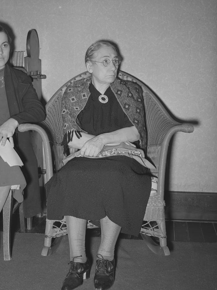 Elderly Farm Woman At Meeting Of Home Demonstration Club, Mcintosh County, Oklahoma By Russell Lee