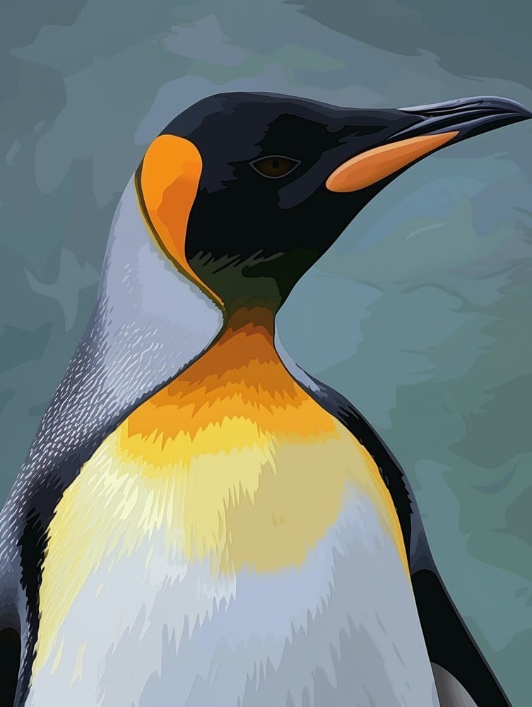 King Penguin Bleaker Island Minimalist Illustration 2