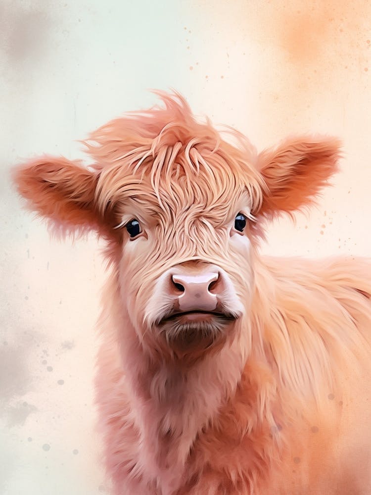 White Cloudy Baby Highland Cow