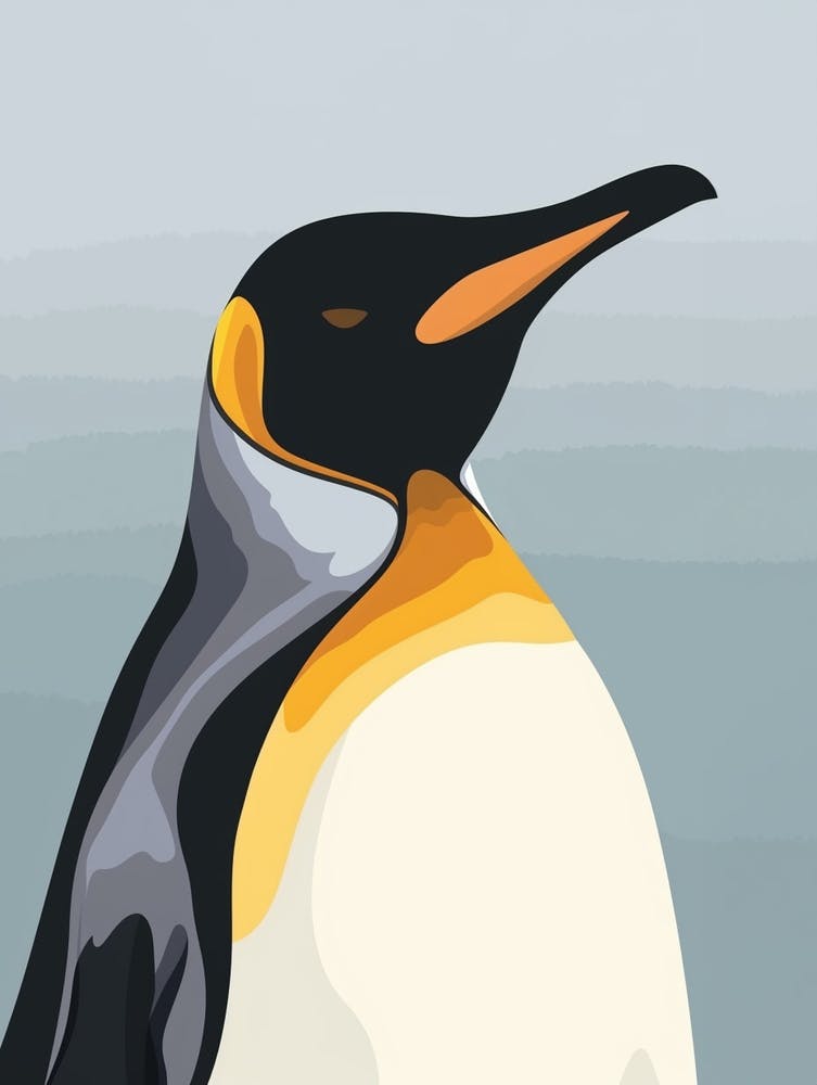Emperor Penguin Salisbury Plain Minimalist Illustration 4