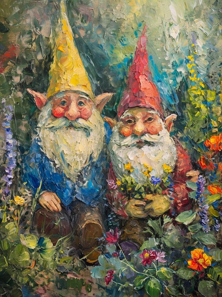 Kitsch Gnomes In The Garden 1