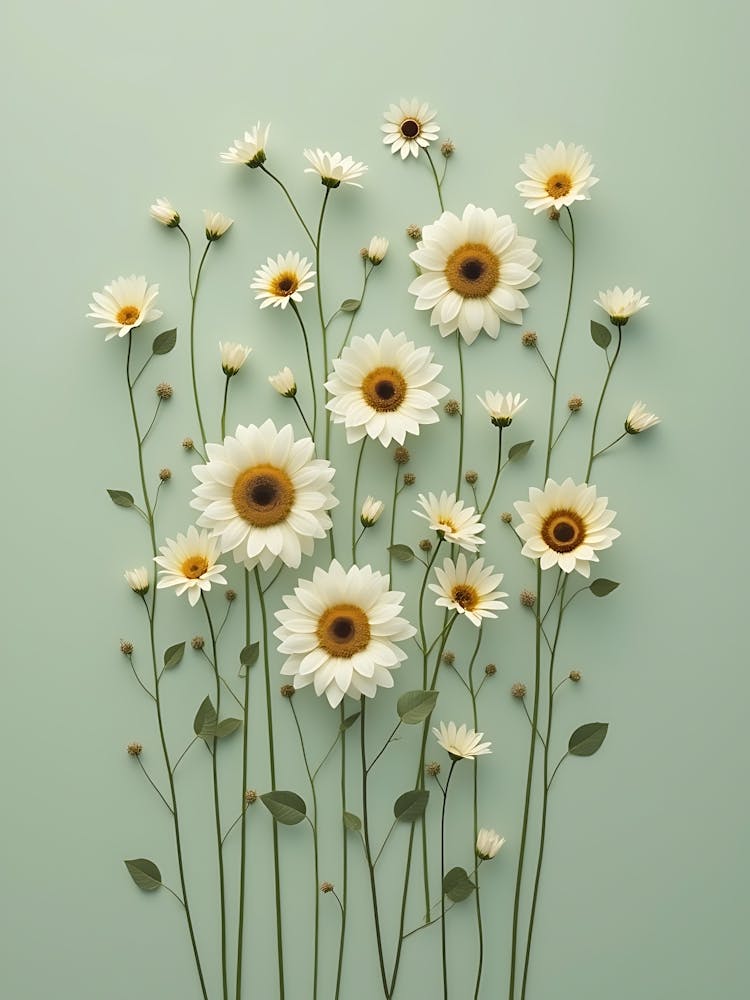 Organische Blütenblätter in Salbei-Waschung