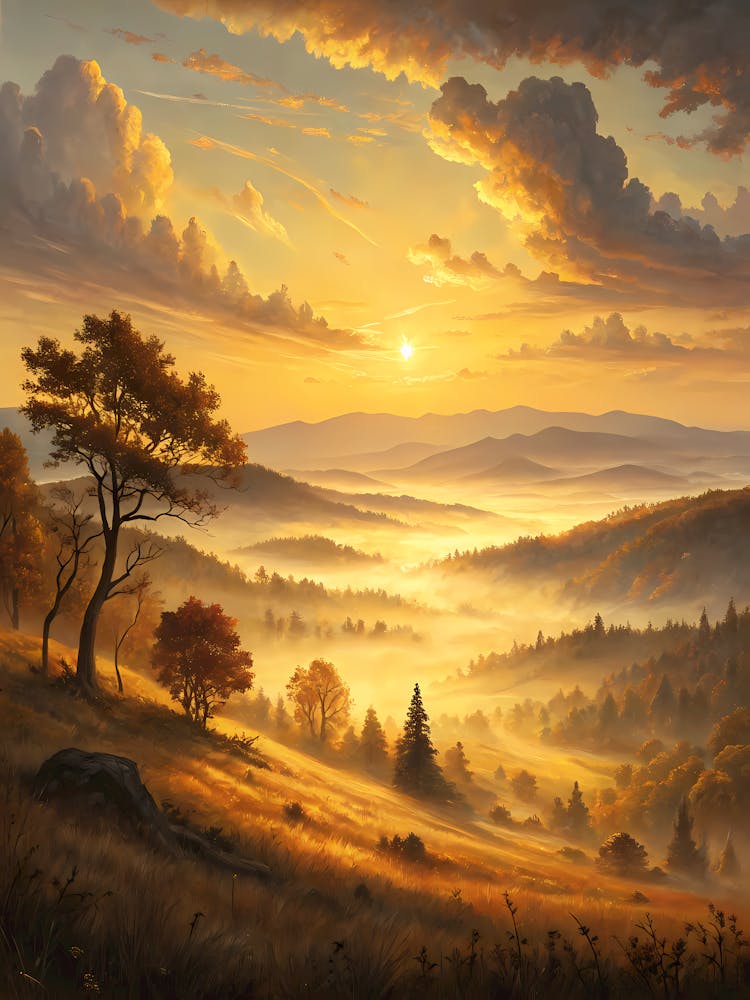 Sunrise Over The Valley oil painting