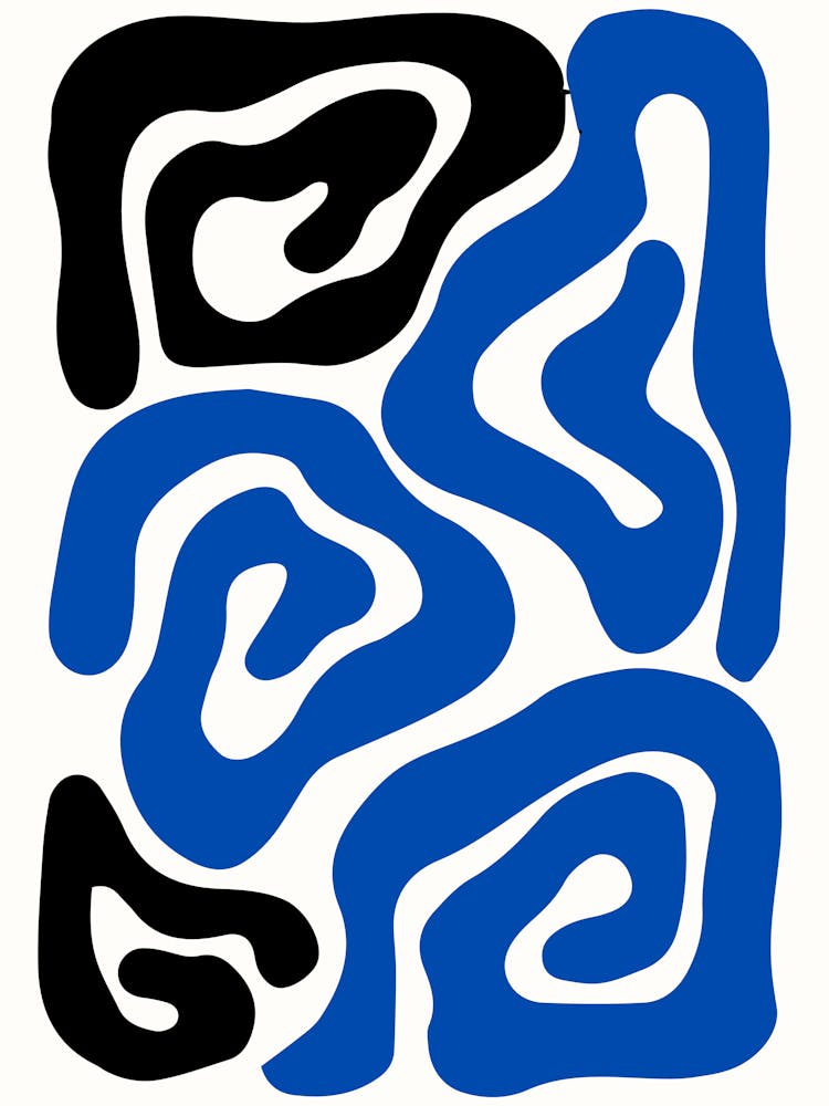 Blue And Black Swirls