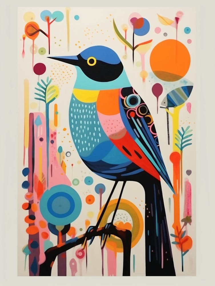 Colourful Scandi Bird Robin 2