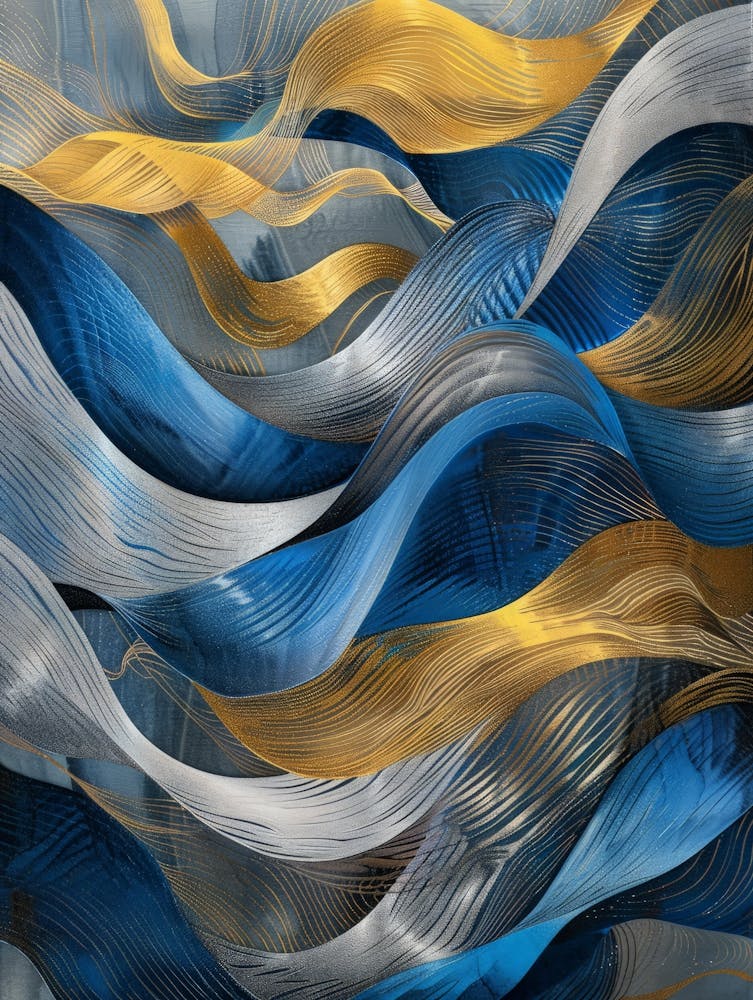 Blue And Gold Waves 2