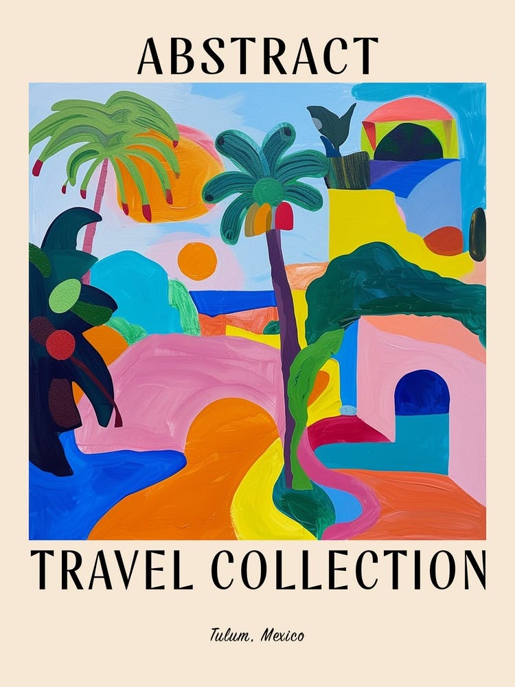 Abstract Travel Collection Poster Tulum Mexico 1
