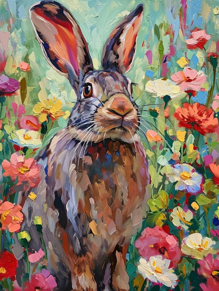 Peinture Lapin Rex Polonais 3