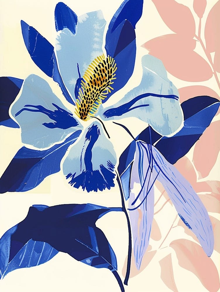 Colourful Flower Illustration Periwinkle 2