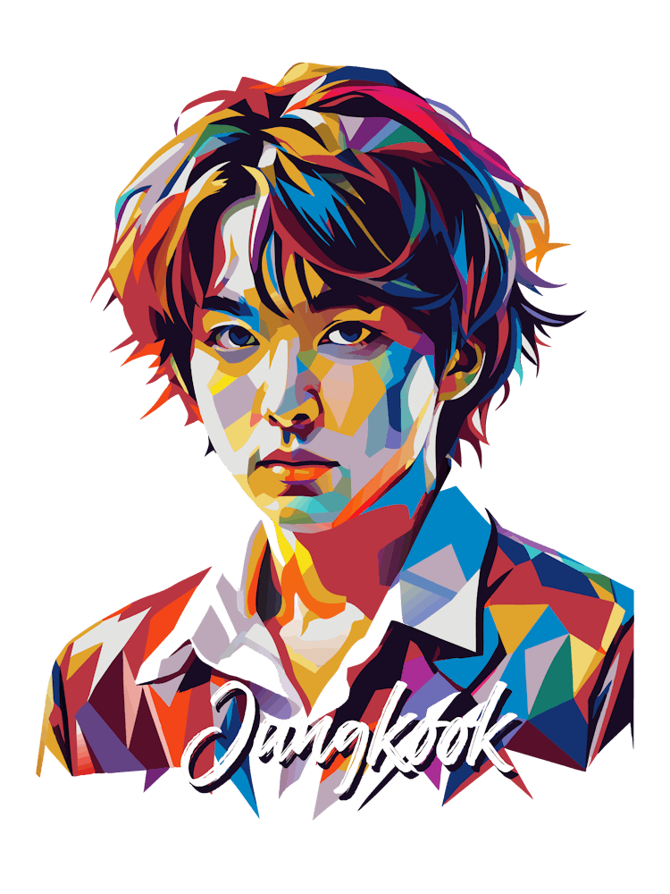 Jungkook Kpop 02 Portrait Music Icon Style WPAP Pop Art