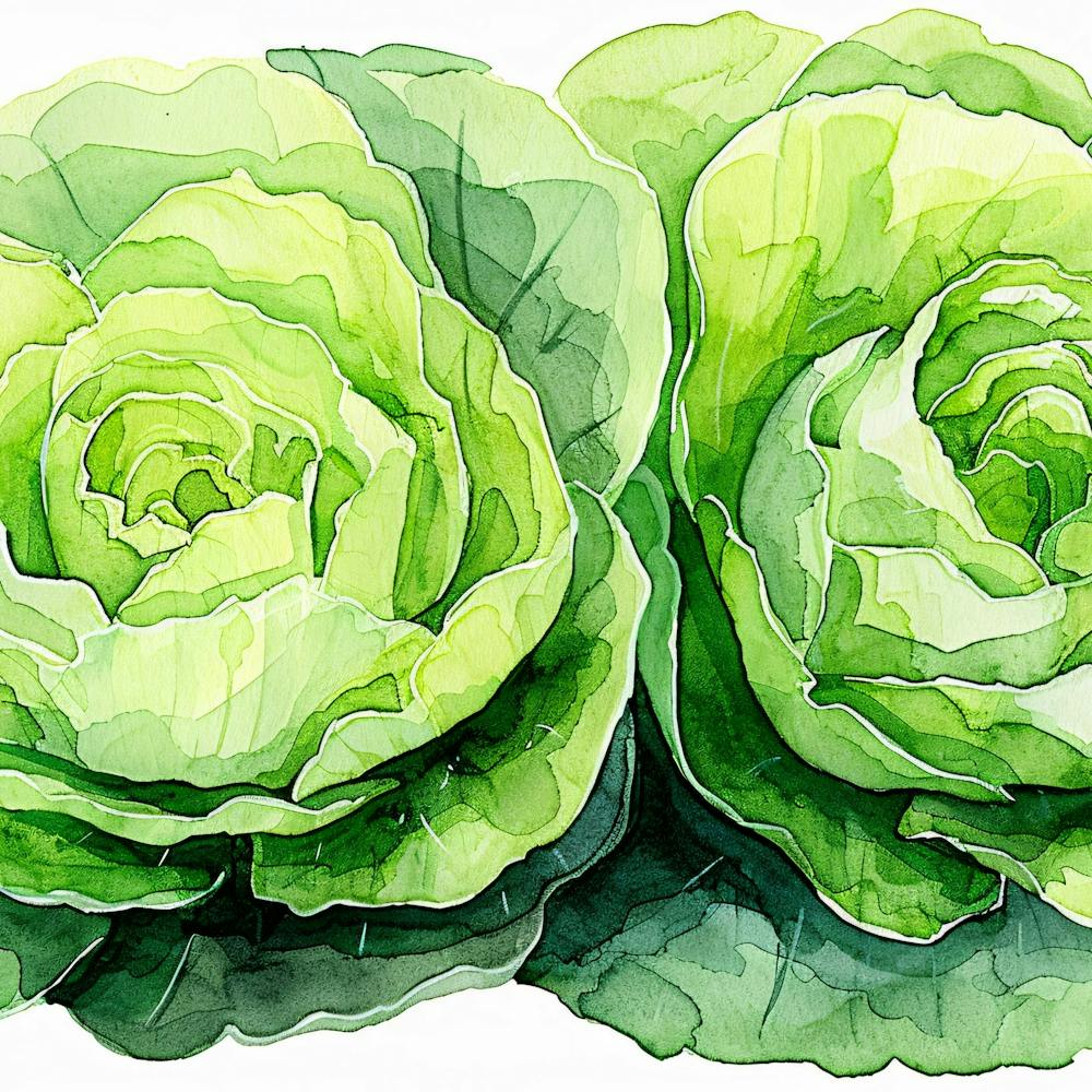 Cabbage Watercolor Painting