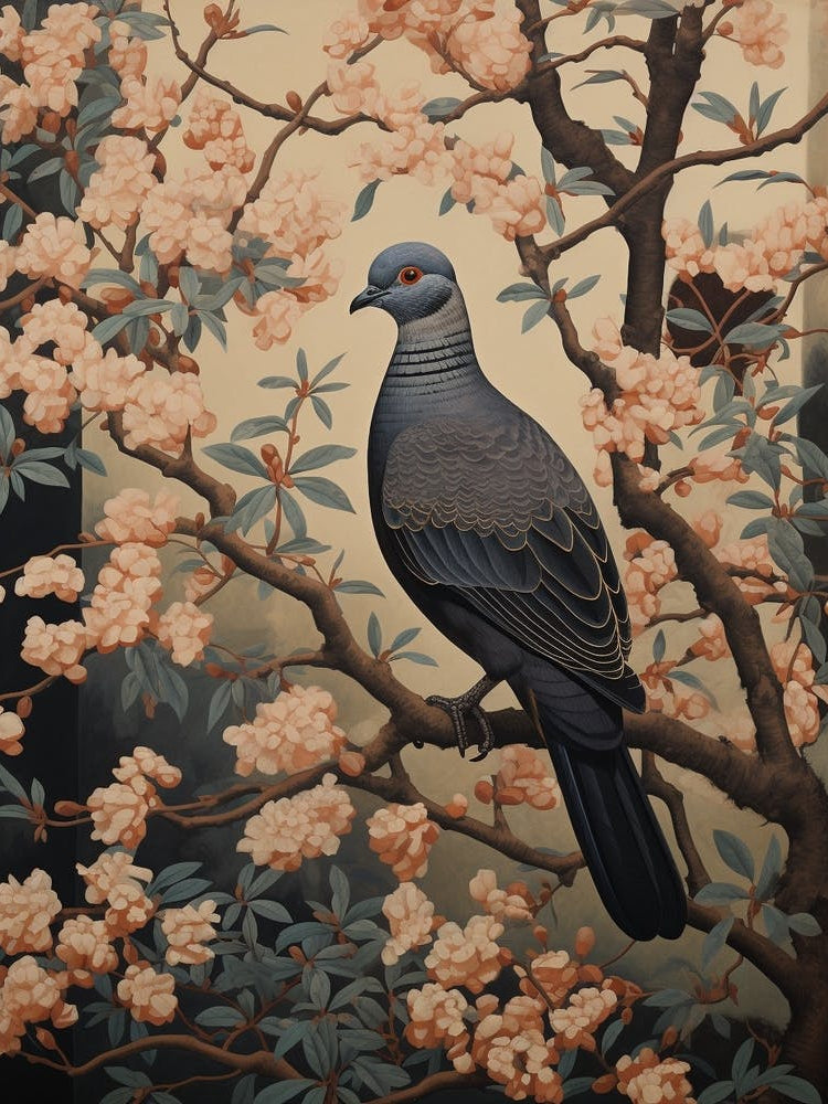 Dark And Moody Botanical Pigeon 3