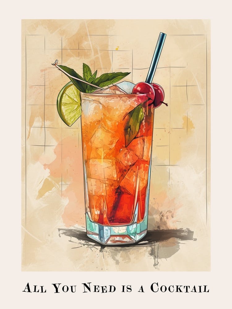 All You Need Is A Cocktail Tile Poster 7