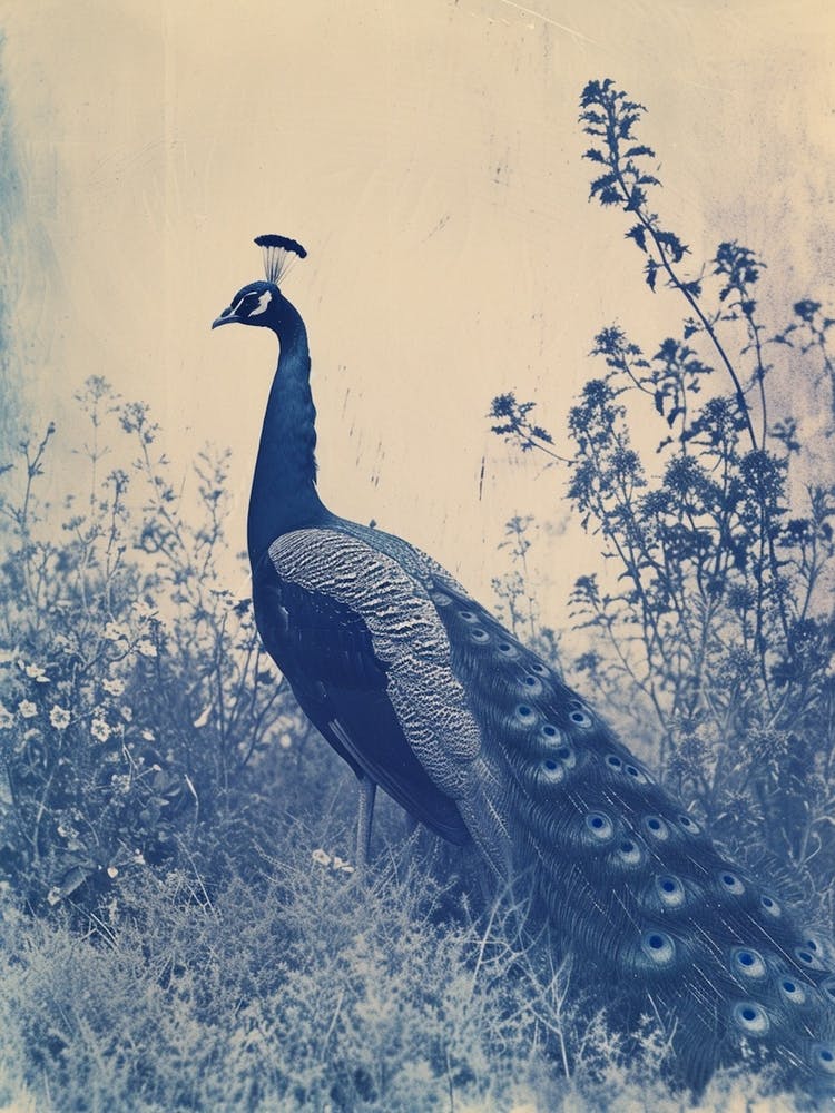 Vintage Photo Inspired Peacock In The Wild 2