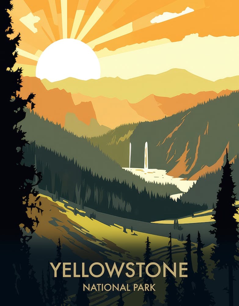 Yellowstone National Park Vintage Travel Poster 10