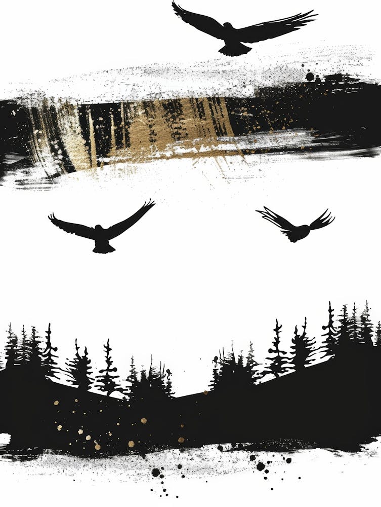 Eagles Flying Over Forest